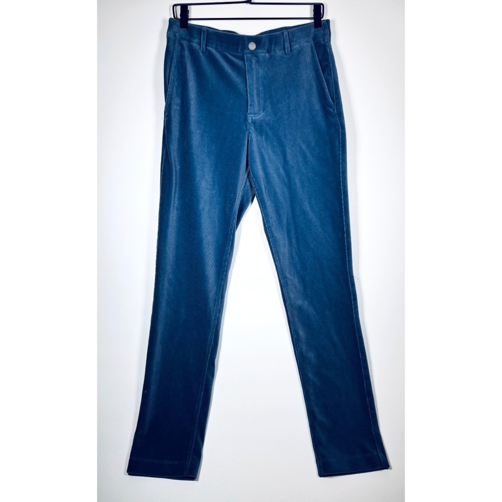 Redvanly Collins Corduroy Trouser Men Small Blue Pull On Golf Stretch Athleisure